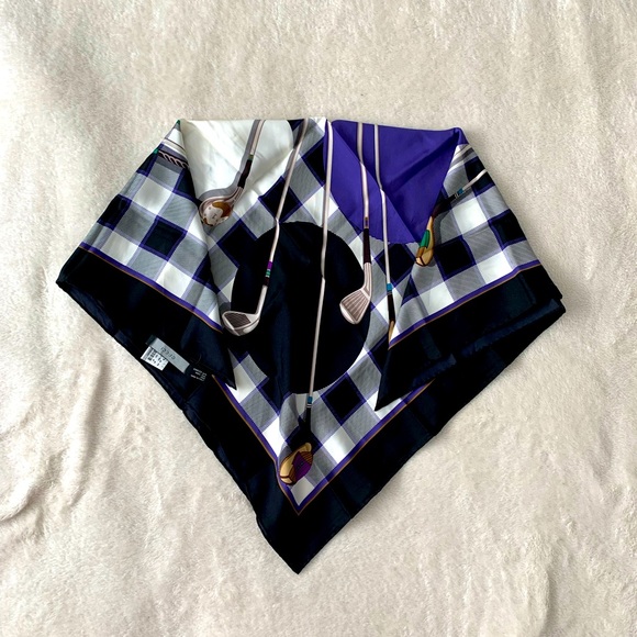 NWT Authentic Gucci Golf Sports Prints Silk Scarf - Picture 6 of 7